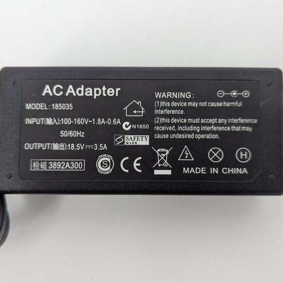 Generic Replacement AC Adapter 185035 HP 18.5V 3.5A 65W Laptop Charger - Picture 2 of 4